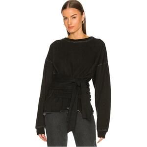 La Detresse High Priestess Pullover Sweatshirt Tie Waist Fall Winter Cotton XS